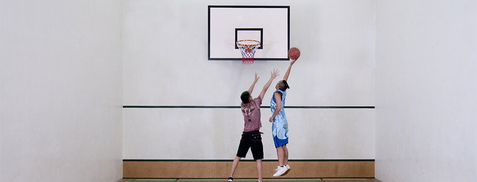 Indoor basketball court at Hong Kong