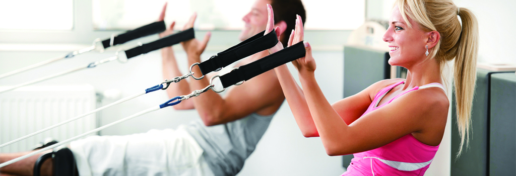 Pilates exercise in a gym